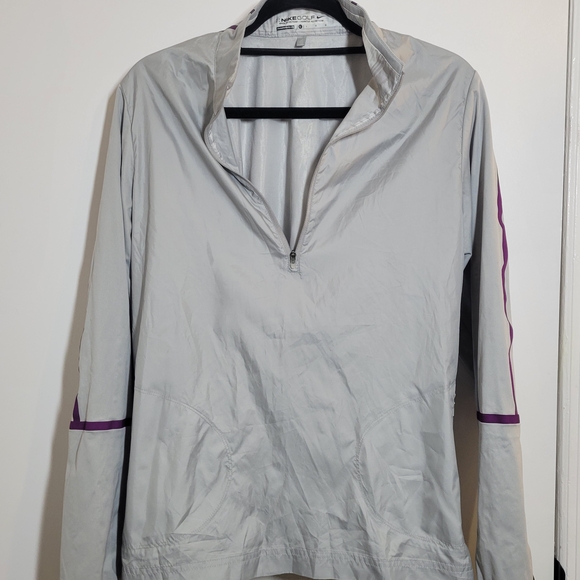 Nike Women's Golf Rain Quarter Zip Light Gray - Picture 1 of 4